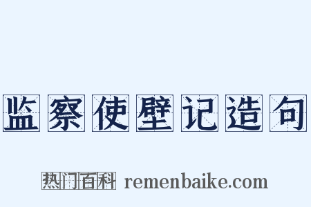 监察使壁记造句是什么意思的图片
